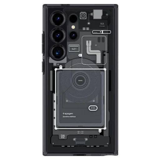Spigen Ultra Hybrid puzdro pre Samsung Galaxy S24 Ultra - tmavosivé (vzor Zero One) - 17