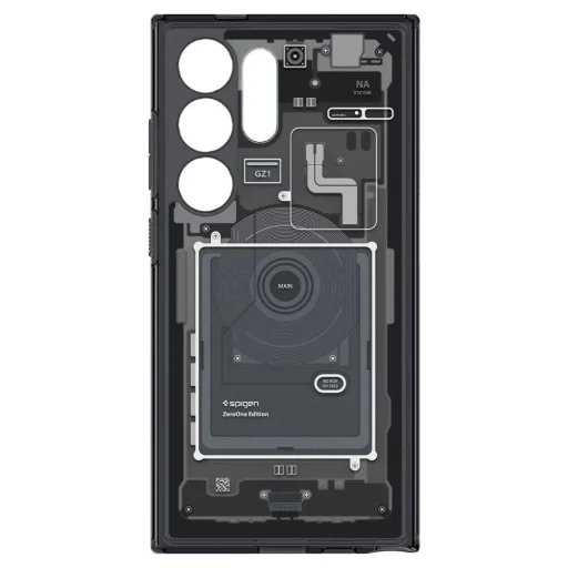 Spigen Ultra Hybrid puzdro pre Samsung Galaxy S24 Ultra - tmavosivé (vzor Zero One) - 3