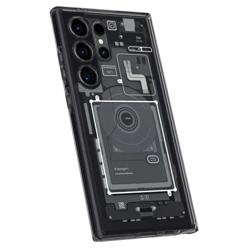 Spigen Ultra Hybrid puzdro pre Samsung Galaxy S24 Ultra - tmavosivé (vzor Zero One) - 24