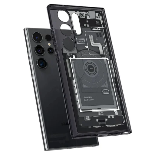 Spigen Ultra Hybrid puzdro pre Samsung Galaxy S24 Ultra - tmavosivé (vzor Zero One) - 25