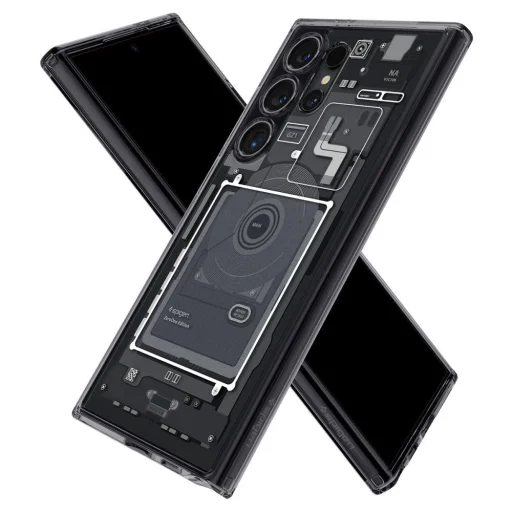 Spigen Ultra Hybrid puzdro pre Samsung Galaxy S24 Ultra - tmavosivé (vzor Zero One) - 5