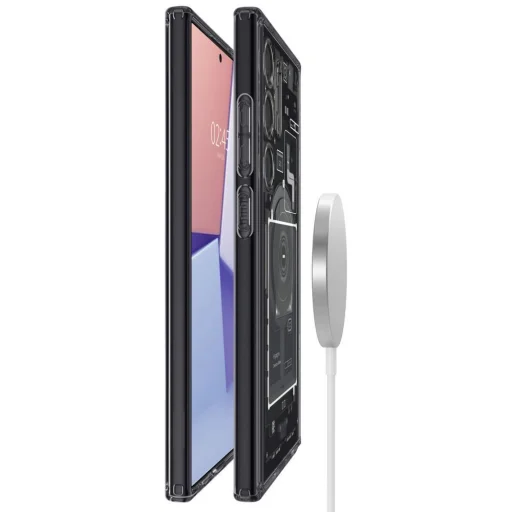Spigen Ultra Hybrid OneTap Ring MagSafe puzdro na Samsung Galaxy S24 Ultra - priehľadné (so vzorom Zero One) - 2