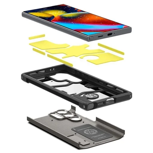 Spigen Tough Armor puzdro pre Samsung Galaxy S24 Ultra - metalická sivá - 21