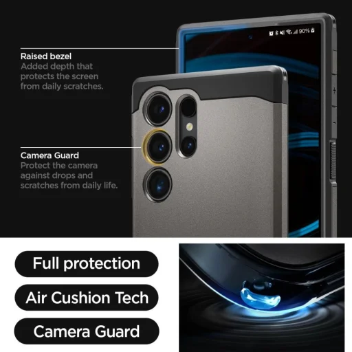 Spigen Tough Armor puzdro pre Samsung Galaxy S24 Ultra - metalická sivá - 7