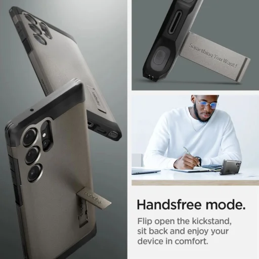 Spigen Tough Armor puzdro pre Samsung Galaxy S24 Ultra - metalická sivá - 8