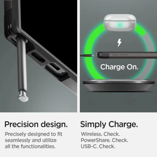 Spigen Tough Armor puzdro pre Samsung Galaxy S24 Ultra - metalická sivá - 9