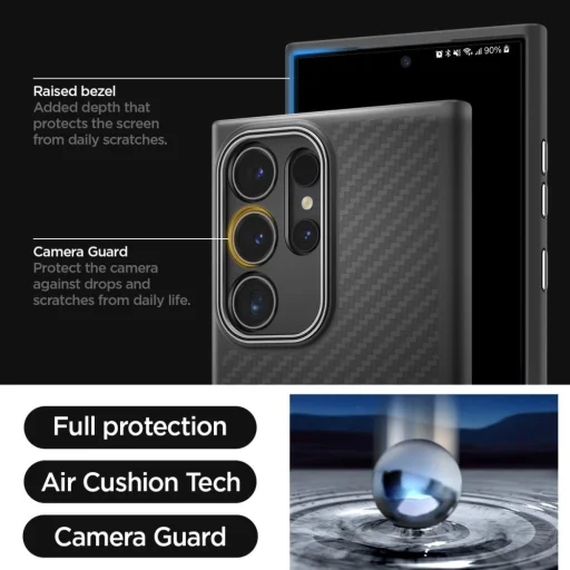 Spigen Enzo Aramid tok Samsung Galaxy S24 Ultra - matt fekete - 13