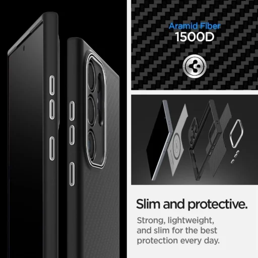 Spigen Enzo Aramid tok Samsung Galaxy S24 Ultra - matt fekete - 14