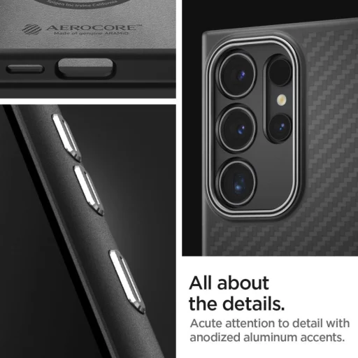 Spigen Enzo Aramid tok Samsung Galaxy S24 Ultra - matt fekete - 15