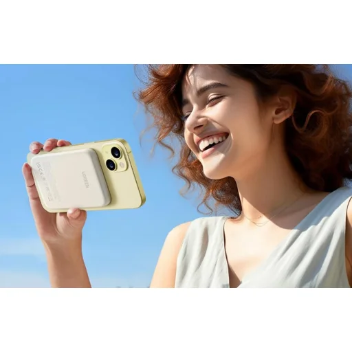 Magnetic Powerbank 5000mAh Ugreen PB560, USB-C, 15W (beige) - 3