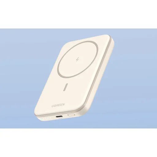 Magnetic Powerbank 5000mAh Ugreen PB560, USB-C, 15W (beige) - 7