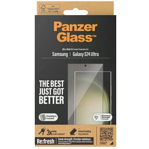 PanzerGlass Ultra-Wide Fit edzett üveg alkalmazóval Samsung Galaxy S24 Ultra üvegfólia - 4