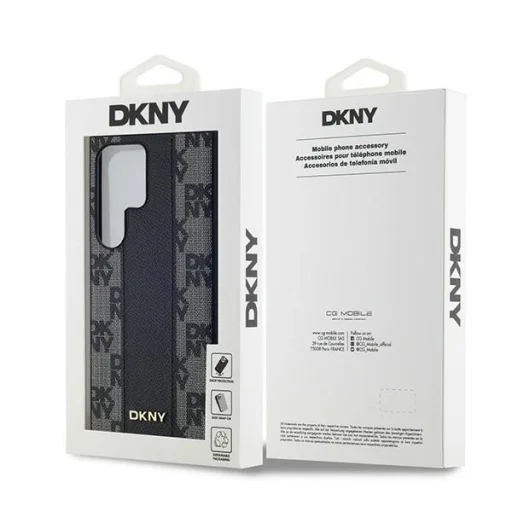 DKNY Bőr Kockás Mono Minta MagSafe tok Samsung Galaxy S24 Ultra - Fekete - 8