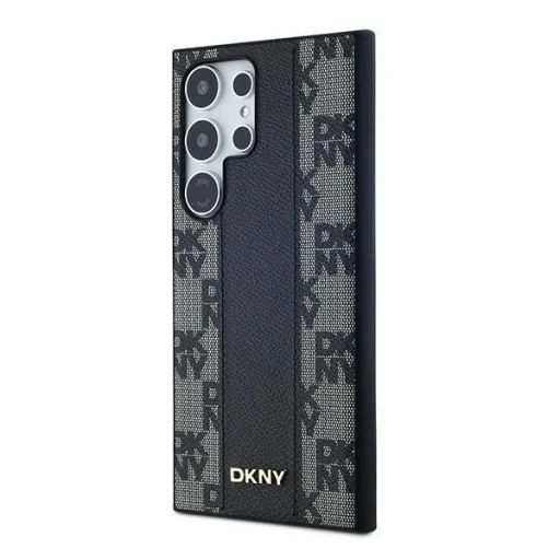 DKNY Bőr Kockás Mono Minta MagSafe tok Samsung Galaxy S24 Ultra - Fekete - 2