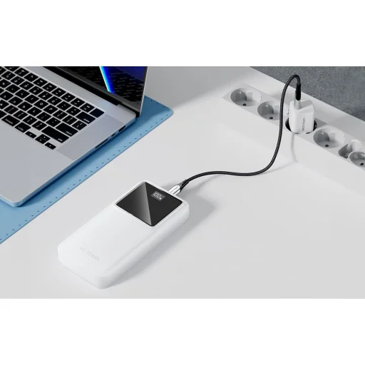 Powerbank, Vention, FHLB0, 20000mAh, Micro-USB, USB-C, 2xUSB-A, 22.5W (fekete) - 7