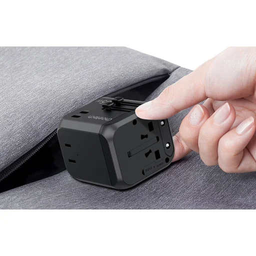 Choetech PD5008 utazó töltő, 3xUSB-A, 2xUSB-C, GaN, 35W, US/EU/UK/AU (fekete) - 7