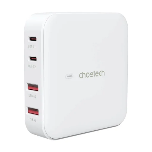 Asztali töltő Choetech PD8008, 2x USB-C, 2x USB-A, GaN, 100W (fehér) - 2