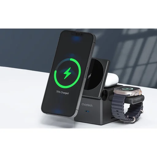 Choetech T632-F 3-az-1-ben 15W induktív töltő (fekete) - 7