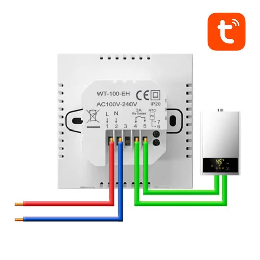 Avatto ZWT100 Okostermosztát tok, 3A, Zigbee, Tuya - 3