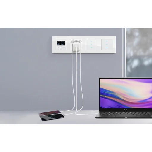Okos WiFi Fali Aljzat Avatto N-WOT10-USB-B TUYA USB USB-C (fekete) - 3