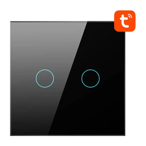 Avatto LZTS02-EU-B2 2 utas fénykapcsoló ZigBee (fekete) - 1