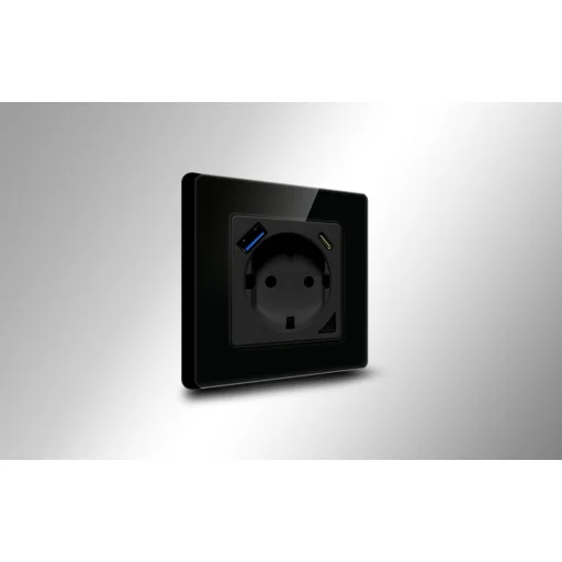 Okos WiFi Fali Aljzat Avatto N-WOT10-USB-B TUYA USB USB-C (fekete) - 2