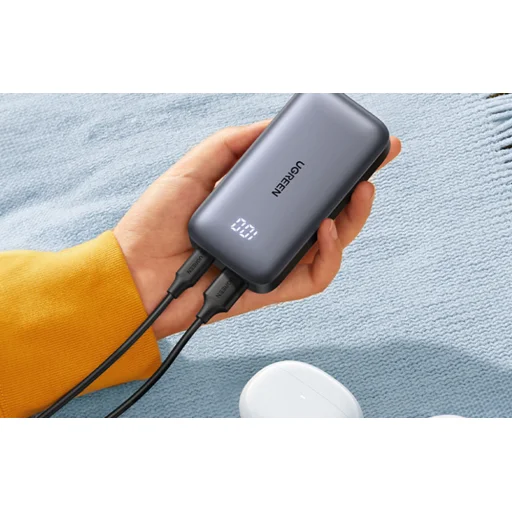 Powerbank 10000mAh Ugreen Nexode PB502, USB + USB-C, 30W PD (fekete) - 6
