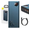 Powerbank Baseus Adaman Metal 20000mAh, PD, QC 3.0, 65W, 2xUSB + USB-C + mikro USB, (kék) thumbnail