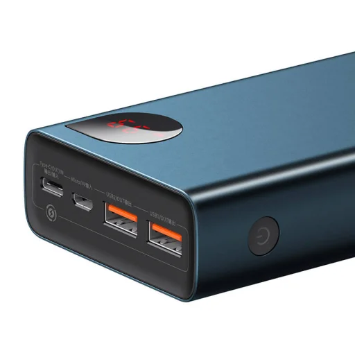 Powerbank Baseus Adaman Metal 20000mAh, PD, QC 3.0, 65W, 2xUSB + USB-C + mikro USB, (kék) - 7