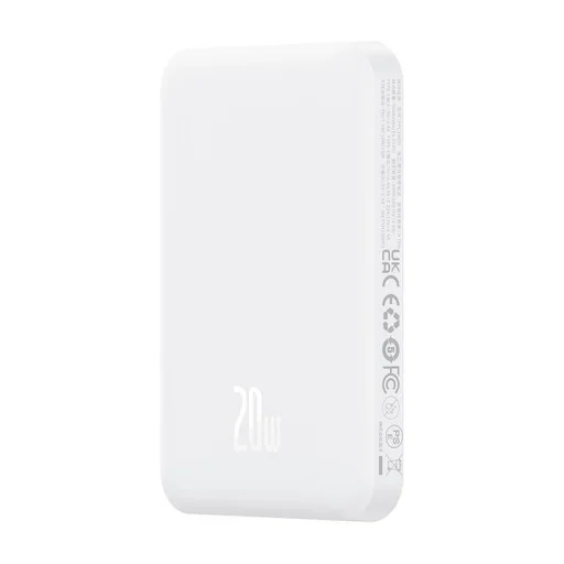 Baseus Mágneses Mini Powerbank, 5000mAh, USB-C, 20W (fehér) - 4