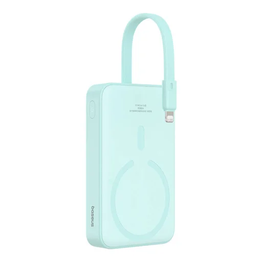 Baseus Magnetic Mini Powerbank, 10000mAh, Lightning, 20W, MagSafe (menta) - 7