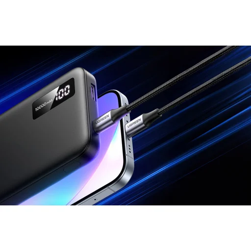 Powerbank 10000mAh Ugreen PB311, USB + USB-C, 20W PD (fekete) - 4