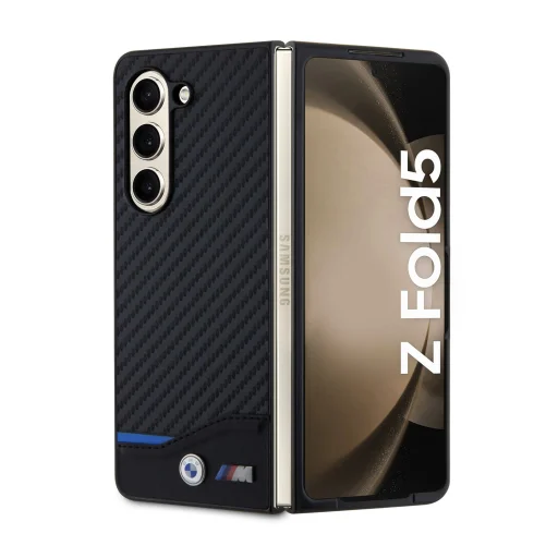 BMW M PU Carbon Kék Csíkos tok Samsung Galaxy Z Fold 5 Fekete - 1