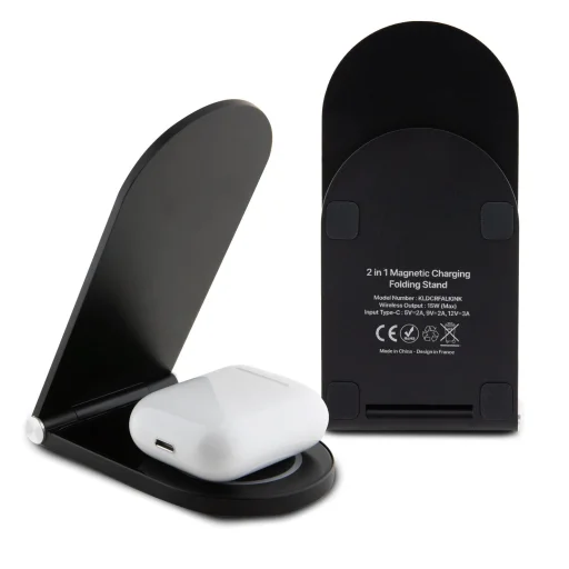 Karl Lagerfeld Alumínium Asztali Vezeték Nélküli Mágneses Töltő 2 az 1-ben Ikonic NFT Fekete - 3