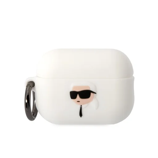 Karl Lagerfeld 3D Logó NFT Karl Head Szilikon Tok AirPods Pro 2-höz Fehér - 1