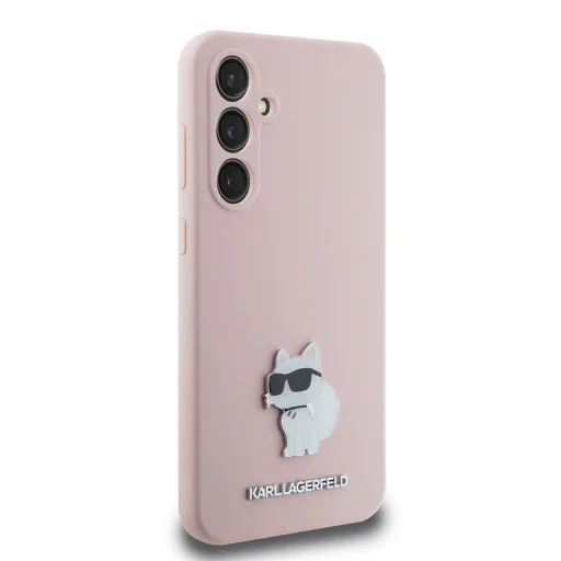 Karl Lagerfeld Liquid Silicone Metal Choupette tok Samsung Galaxy S23 FE rózsaszín - 4