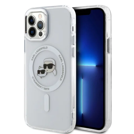 Karl Lagerfeld IML K&CH Heads Metal Frame MagSafe tok iPhone 12/12 Pro átlátszó - 1