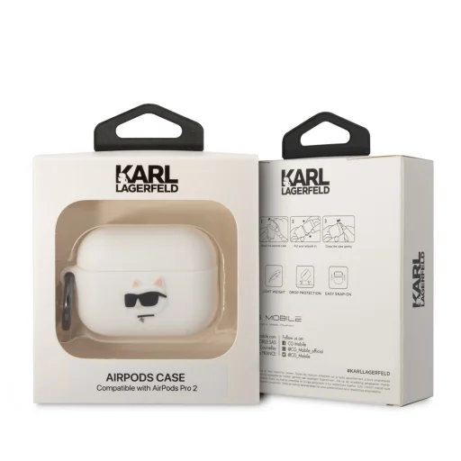 Karl Lagerfeld 3D Logo NFT Choupette Head szilikon tok AirPods Pro 2 fehér - 4