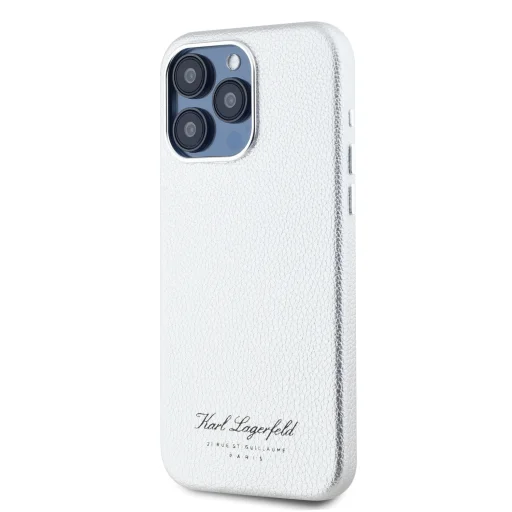  iPhone 15 Pro Max Szürke Karl Lagerfeld Grained PU Hotel RSG tok - 4