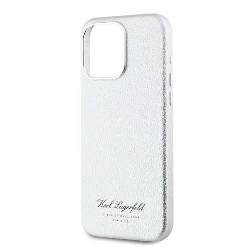  iPhone 15 Pro Max Szürke Karl Lagerfeld Grained PU Hotel RSG tok - 5