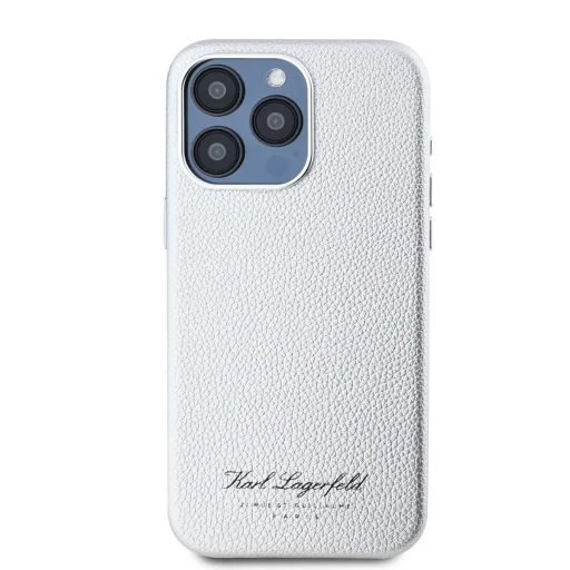  iPhone 15 Pro Max Szürke Karl Lagerfeld Grained PU Hotel RSG tok - 3