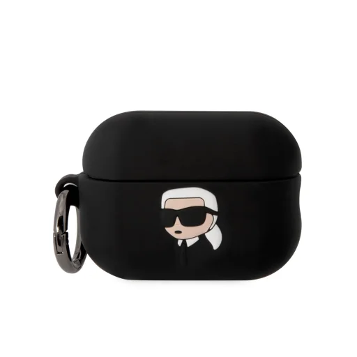 Karl Lagerfeld 3D Logo NFT Karl Head Szilikon Tok Apple AirPods Pro 2-höz Fekete - 1