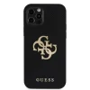 Guess PU Perforated 4G Glitter Metal Logo tok iPhone 12/12 Pro fekete thumbnail