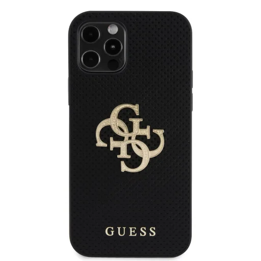 Guess PU Perforated 4G Glitter Metal Logo tok iPhone 12/12 Pro fekete - 3