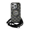  iPhone 15 Pro Max Karl Lagerfeld IML Monogram Crossbody K&CH Heads MagSafe tok, Fekete