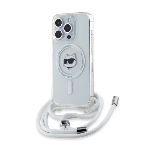  iPhone 15 Pro Max átlátszó Karl Lagerfeld IML Crossbody Choupette Head MagSafe tok - 2