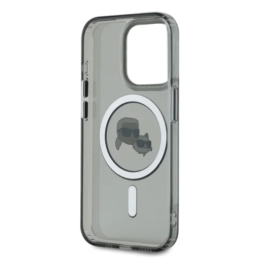  iPhone 15 Pro Max Fekete Karl Lagerfeld IML K&CH Fejek Fém Keret MagSafe tok - 5
