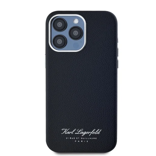  iPhone 15 Pro fekete Karl Lagerfeld Grained PU Hotel RSG tok - 2