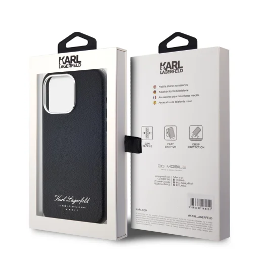  iPhone 15 Pro fekete Karl Lagerfeld Grained PU Hotel RSG tok - 6