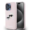  iPhone 15 Pro Pink Karl Lagerfeld Liquid Silicone Double Heads MagSafe tok - 1